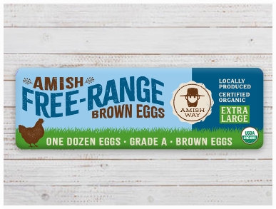 Amish Way Free Range brown extra large eggs carton