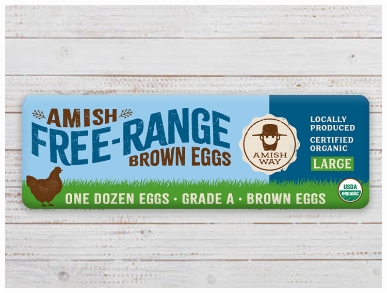 Amish Way Free Range brown large eggs carton