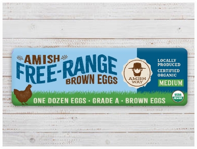 Amish Way Free Range brown medium eggs carton