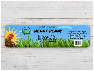 Henny Penny organic and cage free Amish extra large brown eggs carton